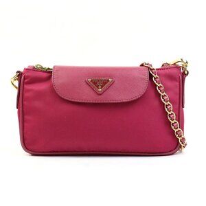 PRADA Red Leather Shoulder Bag